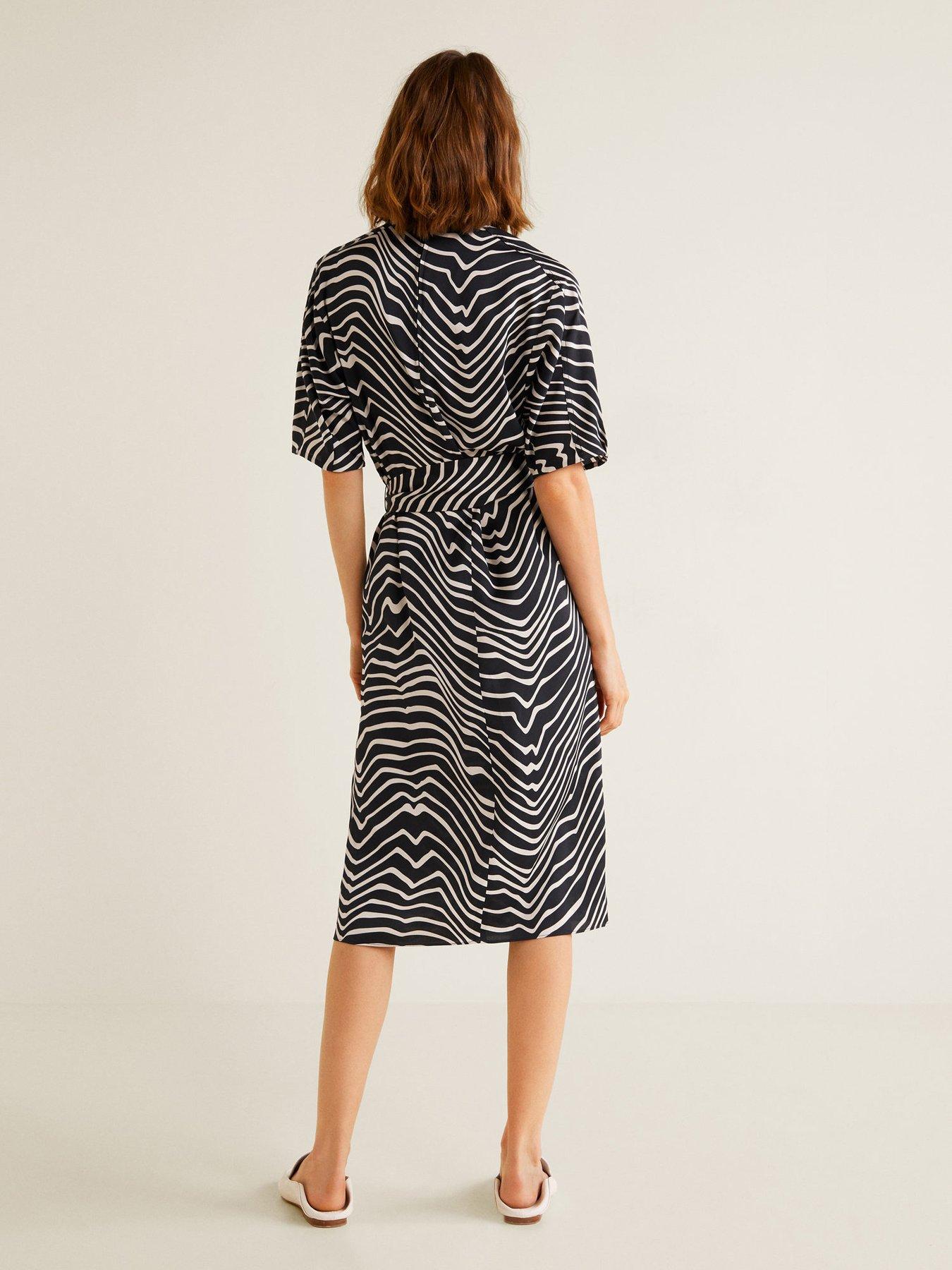 Black and White Midi Dress